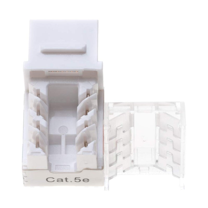 SATMAXIMUM Keystone Jack Cat5e Ethernet Wall Jack 45-Degree UTP Punch Down RJ45 Slim Profile Speed Termination White â€“ Pack of 5/10/20/30/50 - Easier Termination Than 90-Degree (20) - Image 5